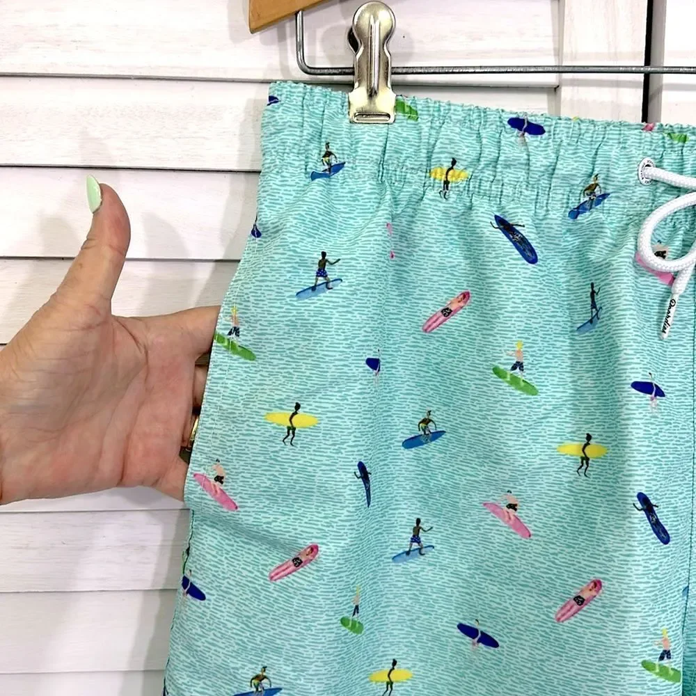 Boardies Swim Trunks Size Large Novelty Surf Print NWOT